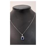 .925 Sapphire and diamond necklace