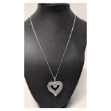 Large diamond heart necklace