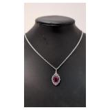 .925 Elegant Ruby Dinner Necklace