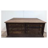 Antique Clarks 6 drawer oak spool cabinet