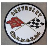 42' Round Chevrolet Corvette w / Dual flags sign