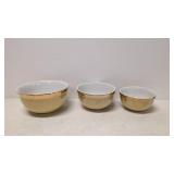 3 Vintage Hall's Graduated Set of mixing bowls