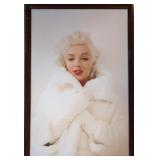 Marilyn Monroe in white mink coat print