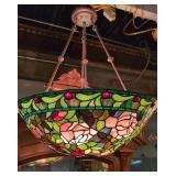 Signed Quoizel Collection Stained leaded glass lit