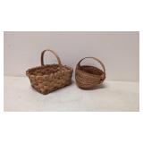 Two small oak splint baskets Tight weave