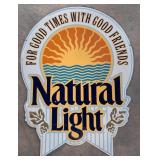 Embossed metal Natural Light Sign