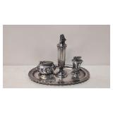 Vintage 3 Silver Plate Ronson Table Cigarette ligh