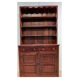Pine one piece step back hutch
