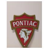 Pontiac Embossed metal shield sign with Indian