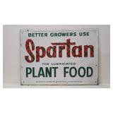 Vintage Spartan Plant Foor Embossed metal sign