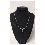 .925 Diamond Ribbon Necklace