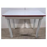 Vintage Red and White Enamel top work table