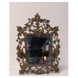 Vintage ornate brass dragon design table top mirrr