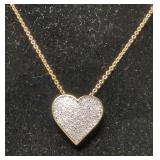 .925 Diamond pendant heart necklace