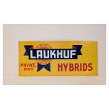 Vintage painted metal Laukhuf Hybrids tin sign