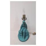 Van Briggle Blue Art Pottery Floral lamp