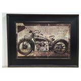 Large Framed Motorcycle print on board