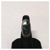 .925 Ring with Moss Agate