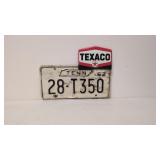 1962 Tennessee License plate with Texaco topper