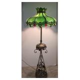 Antique Slag Glass shade floor lamp