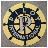 Pilot International sign  -  painted metal