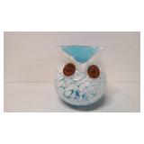 Hand Blown Art Glass Owl Vase