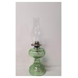 Old Green Depression Oil Lamp
