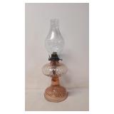 Old Pink Depression oil lamp