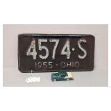 Original 1955 Ohio License plate  -  Once blue