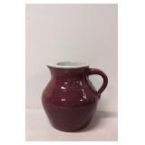 Old Large Burgundy stoneware Pottery Pitcher