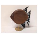 RARE !!  Mid Century Carl Aubock Fish coin bank