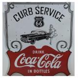 Porcelain Drink Coca - Cola Curb Service sign