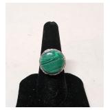 .925 Ring with malachite