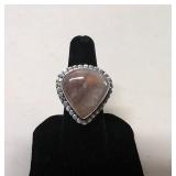 .925 Ring with Rose Quartz