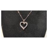 .925 Diamond heart necklace