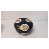 Vintage Satsuma Cobalt Blue bowl with lid