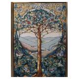 Tree of Life painted window signed Louis C Tiffany