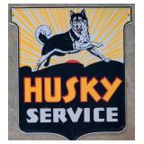 Embossed metal Husky Service Sign
