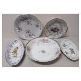 5 pieces porcelain serving dishes