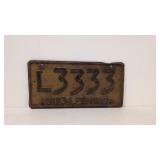 Original 1934 Pennsylvaia License Plate