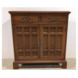 Vintage Solid Walnut Davis Cabinet Console Cabinet