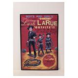 Lash La Rue outfits embossed tin sign