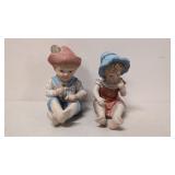 Vintage Boy & Girl Bisque Piano Babies
