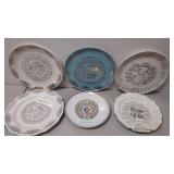 6 Vintage Porcelain Calendar Plates