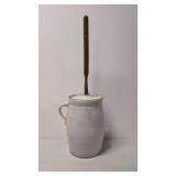 Antique Indian Head Stoneware 3 gallon crock churn