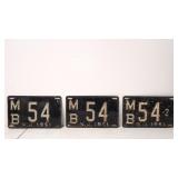 3 Vintage new Jersey License plates