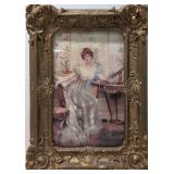 Ornate Plaster Gold Gilded framed Portrait Lady