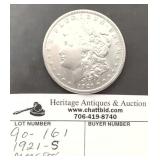1921 - S Morgan silver dollar