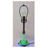 Green Depressiion Uranium glass table lamp base