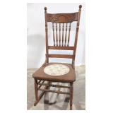 Oak Spindle pressed back rocker